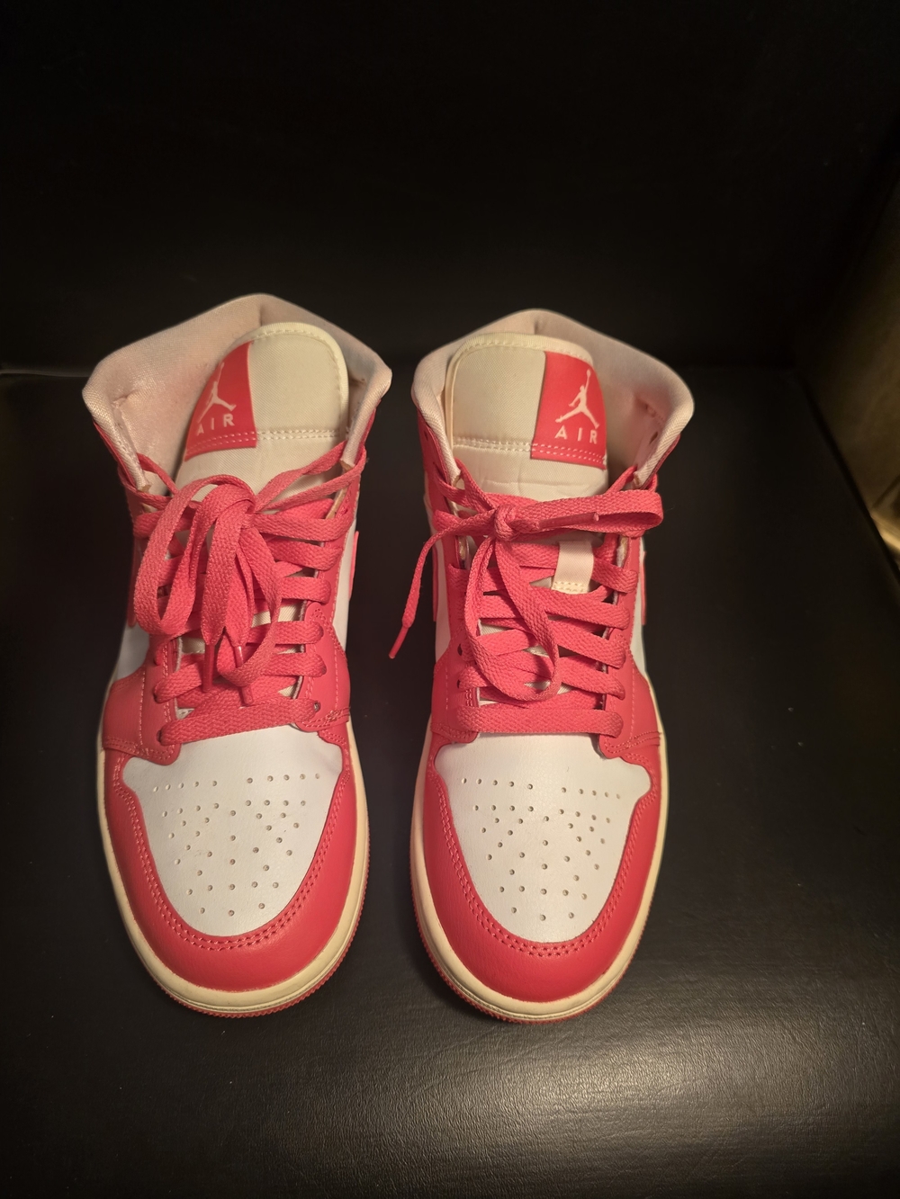 Jordan Women’s High-Top Sneakers in Pink and White 7.5